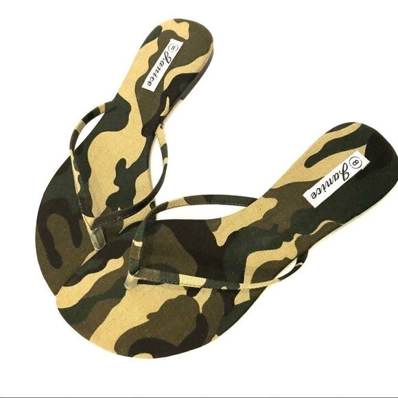 Camouflage camo green olive drab sandals thongs - Picture 12 of 15